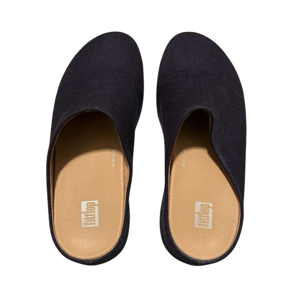 Fit Flop Navy Blue Fabric Mules with Flat Sole